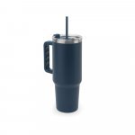 JOYNER XL. Copo de viagem de grande dimens&atilde;o em a&ccedil;o inoxid&aacute;vel 91% reciclado com parede dupla isolada (1300 mL) - Azul marinho