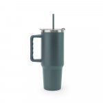 JOYNER XL. Copo de viagem de grande dimens&atilde;o em a&ccedil;o inoxid&aacute;vel 91% reciclado com parede dupla isolada (1300 mL) - Verde tropa