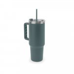 JOYNER XL. Copo de viagem de grande dimens&atilde;o em a&ccedil;o inoxid&aacute;vel 91% reciclado com parede dupla isolada (1300 mL) - Verde tropa