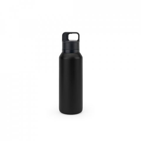 NICKLAUS. Garrafa em a&ccedil;o inox 91% reciclado com parede dupla isolada a v&aacute;cuo (590 mL) - Preto