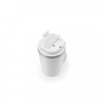 SPITZ. Copo de viagem em a&ccedil;o inox 90% reciclado com parede dupla com acabamento em mate (440 mL) - Branco