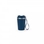 SPITZ. Copo de viagem em a&ccedil;o inox 90% reciclado com parede dupla com acabamento em mate (440 mL) - Azul marinho