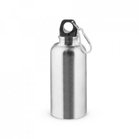 KARSTEN M. Squeeze esportiva em a&ccedil;o inox, de parede simples com acabamento brilhante (560 mL) - Cromado satinado