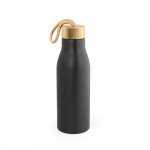 TOOMEY. Squeeze em a&ccedil;o inox 90% reciclado, de parede simples com acabamento em mate (570 mL) - Preto
