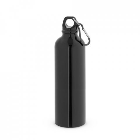 KARSTEN L. Squeeze esportiva em a&ccedil;o inox de parede simples (790 mL) - Preto