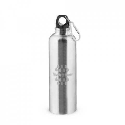 KARSTEN L. Squeeze esportiva em a&ccedil;o inox de parede simples (790 mL) - Cromado satinado