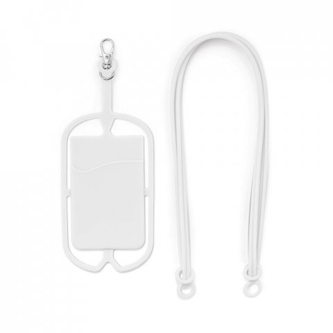 NICOLAUS. Porta cart&otilde;es para celular em silicone - Branco