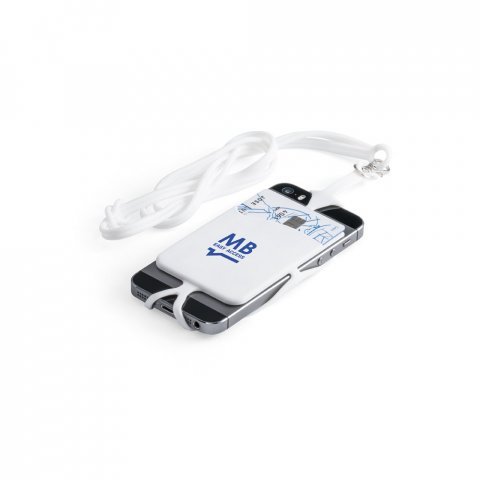 NICOLAUS. Porta cart&otilde;es para celular em silicone - Branco