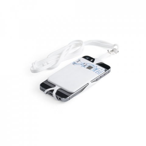 NICOLAUS. Porta cart&otilde;es para celular em silicone - Branco