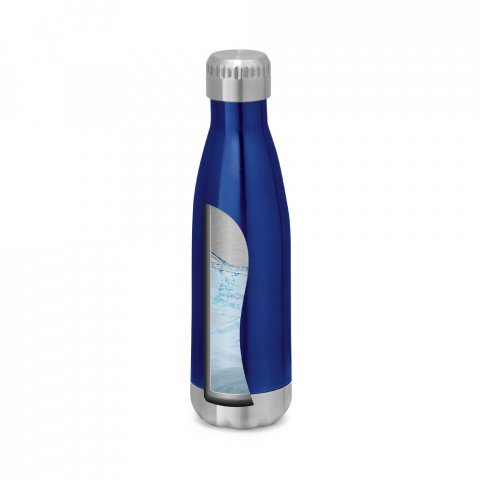 SHOW. Garrafa em a&ccedil;o inox de parede dupla t&eacute;rmica, isolada a v&aacute;cuo (510 mL) - Azul royal