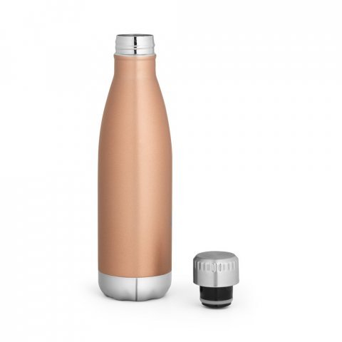 SHOW. Garrafa em a&ccedil;o inox de parede dupla t&eacute;rmica, isolada a v&aacute;cuo (510 mL) - Cobre