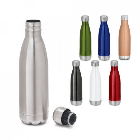 SHOW. Garrafa em a&ccedil;o inox de parede dupla t&eacute;rmica, isolada a v&aacute;cuo (510 mL)