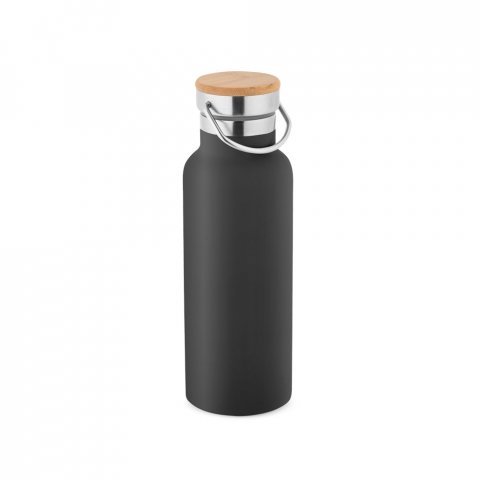 RAGNAR. Garrafa em a&ccedil;o inox de parede dupla t&eacute;rmica, isolada a v&aacute;cuo (570 mL) - Preto