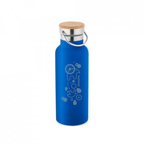 RAGNAR. Garrafa em a&ccedil;o inox de parede dupla t&eacute;rmica, isolada a v&aacute;cuo (570 mL) - Azul