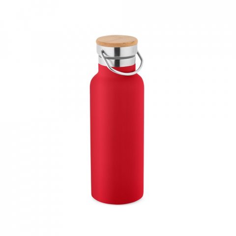 RAGNAR. Garrafa em a&ccedil;o inox de parede dupla t&eacute;rmica, isolada a v&aacute;cuo (570 mL) - Vermelho