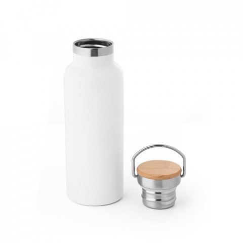 RAGNAR. Garrafa em a&ccedil;o inox de parede dupla t&eacute;rmica, isolada a v&aacute;cuo (570 mL) - Branco