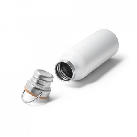 RAGNAR. Garrafa em a&ccedil;o inox de parede dupla t&eacute;rmica, isolada a v&aacute;cuo (570 mL) - Branco