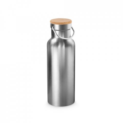 RAGNAR. Garrafa em a&ccedil;o inox de parede dupla t&eacute;rmica, isolada a v&aacute;cuo (570 mL) - Cromado satinado
