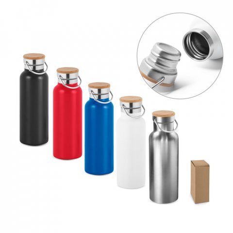 RAGNAR. Garrafa em a&ccedil;o inox de parede dupla t&eacute;rmica, isolada a v&aacute;cuo (570 mL)