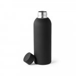 ODIN. Garrafa em a&ccedil;o inox 36% reciclado de parede dupla t&eacute;rmica, isolada a v&aacute;cuo (550 mL) - Preto