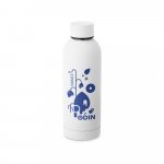 ODIN. Garrafa em a&ccedil;o inox 36% reciclado de parede dupla t&eacute;rmica, isolada a v&aacute;cuo (550 mL) - Branco
