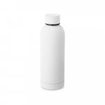 ODIN. Garrafa em a&ccedil;o inox 36% reciclado de parede dupla t&eacute;rmica, isolada a v&aacute;cuo (550 mL) - Branco