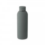 ODIN. Garrafa em a&ccedil;o inox 36% reciclado de parede dupla t&eacute;rmica, isolada a v&aacute;cuo (550 mL) - Cinza escuro