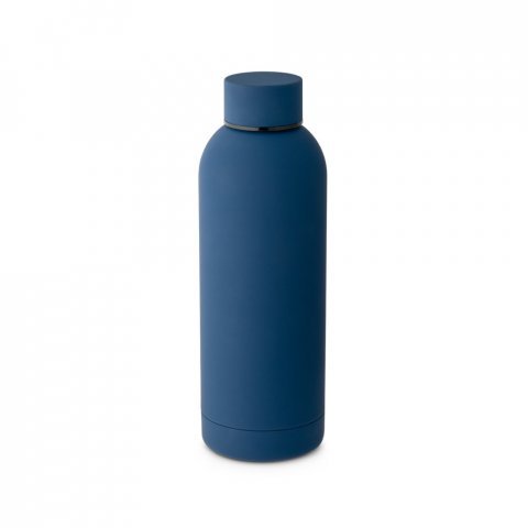 ODIN. Garrafa em a&ccedil;o inox 36% reciclado de parede dupla t&eacute;rmica, isolada a v&aacute;cuo (550 mL) - Azul marinho