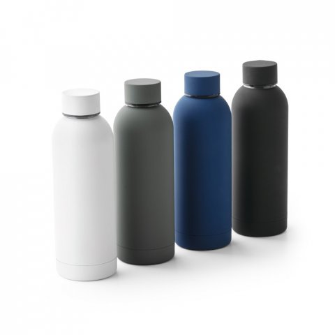 ODIN. Garrafa em a&ccedil;o inox 36% reciclado de parede dupla t&eacute;rmica, isolada a v&aacute;cuo (550 mL)
