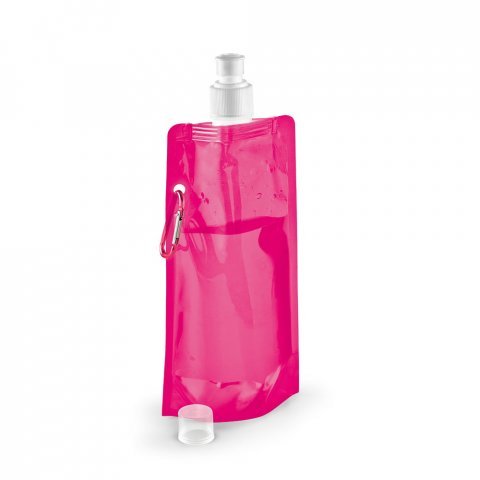 KWILL. Squeeze dobr&aacute;vel em PE com sistema "push-pull" e acabamento transl&uacute;cido (460 mL) - Rosa
