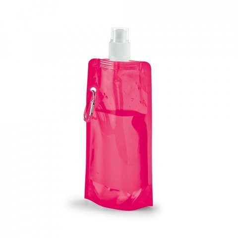 KWILL. Squeeze dobr&aacute;vel em PE com sistema "push-pull" e acabamento transl&uacute;cido (460 mL) - Rosa