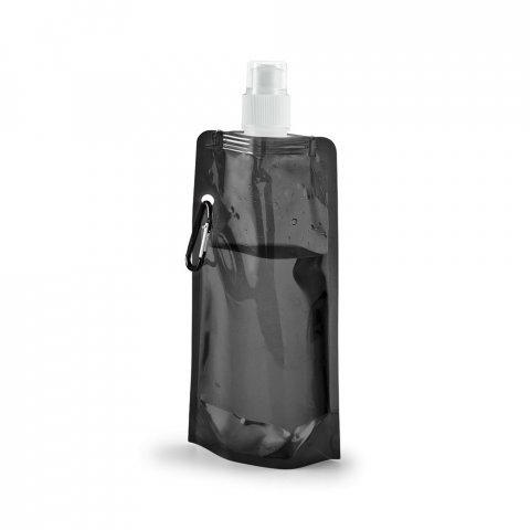 KWILL. Squeeze dobr&aacute;vel em PE com sistema "push-pull" e acabamento transl&uacute;cido (460 mL) - Preto