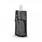 KWILL. Squeeze dobr&aacute;vel em PE com sistema "push-pull" e acabamento transl&uacute;cido (460 mL) - Preto