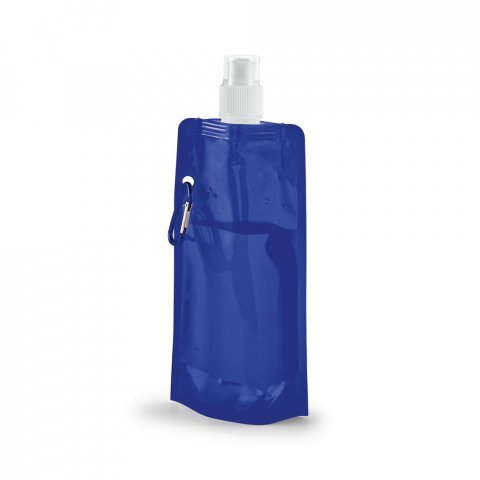 KWILL. Squeeze dobr&aacute;vel em PE com sistema "push-pull" e acabamento transl&uacute;cido (460 mL) - Azul