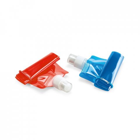 KWILL. Squeeze dobr&aacute;vel em PE com sistema "push-pull" e acabamento transl&uacute;cido (460 mL) - Vermelho