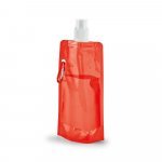 KWILL. Squeeze dobr&aacute;vel em PE com sistema "push-pull" e acabamento transl&uacute;cido (460 mL) - Vermelho