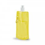 KWILL. Squeeze dobr&aacute;vel em PE com sistema "push-pull" e acabamento transl&uacute;cido (460 mL) - Amarelo