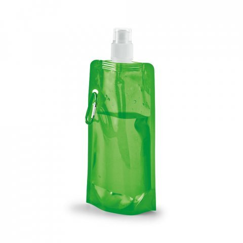 KWILL. Squeeze dobr&aacute;vel em PE com sistema "push-pull" e acabamento transl&uacute;cido (460 mL) - Verde