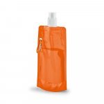 KWILL. Squeeze dobr&aacute;vel em PE com sistema "push-pull" e acabamento transl&uacute;cido (460 mL) - Laranja