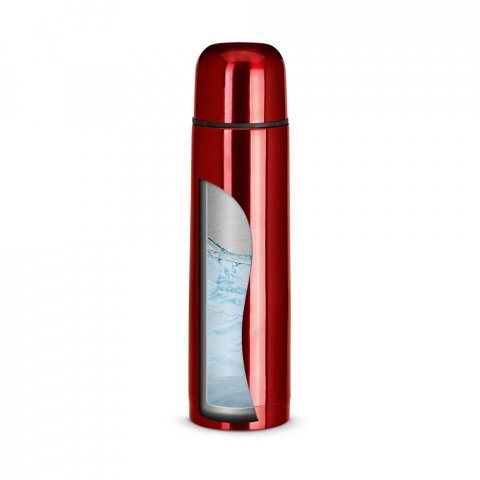 LUKA. Squeeze t&eacute;rmico em a&ccedil;o inox 500 mL - Vermelho