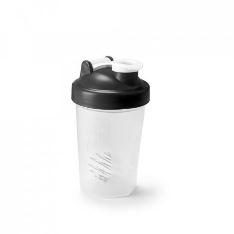NURMI. Shaker em HDPE com tampa flip top em PP (550 mL) - Preto