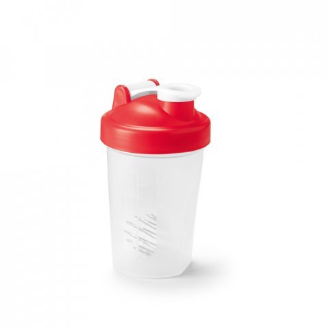 NURMI. Shaker em HDPE com tampa flip top em PP (550 mL) - Vermelho