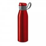 KORVER. Squeeze em alum&iacute;nio com tampa flip flop em AS e PP (650 mL) - Vermelho