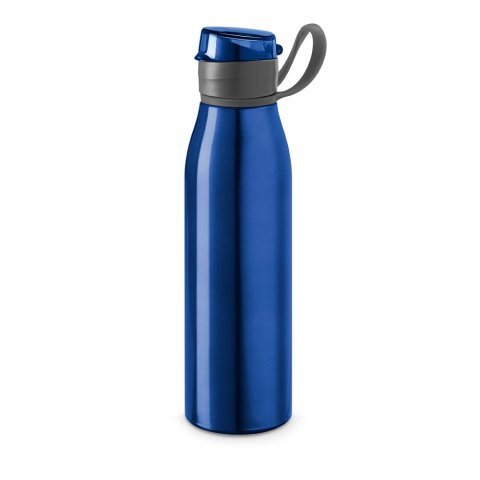 KORVER. Squeeze em alum&iacute;nio com tampa flip flop em AS e PP (650 mL) - Azul royal