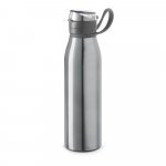 KORVER. Squeeze em alum&iacute;nio com tampa flip flop em AS e PP (650 mL) - Cromado satinado