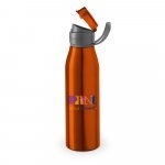 KORVER. Squeeze em alum&iacute;nio com tampa flip flop em AS e PP (650 mL) - Laranja