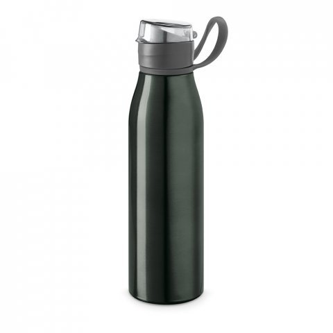 KORVER. Squeeze em alum&iacute;nio com tampa flip flop em AS e PP (650 mL) - Chumbo