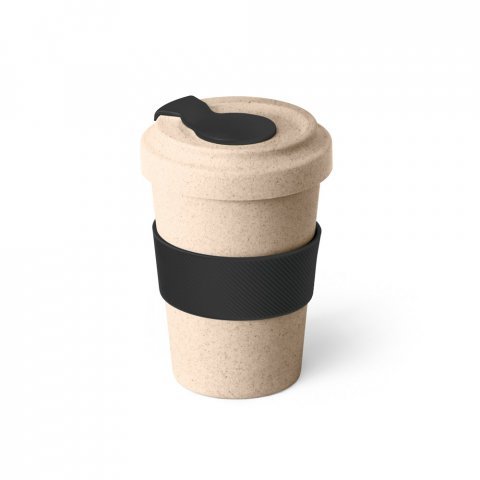 CANNA. Copo para viagem em fibra de bambu (60%) e PP (40%) (500 mL) - Preto