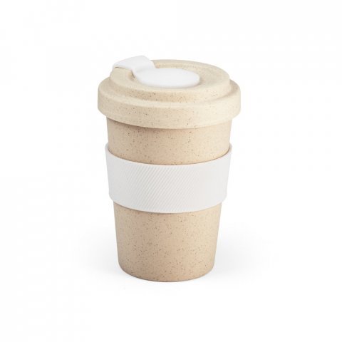 CANNA. Copo para viagem em fibra de bambu (60%) e PP (40%) (500 mL) - Branco