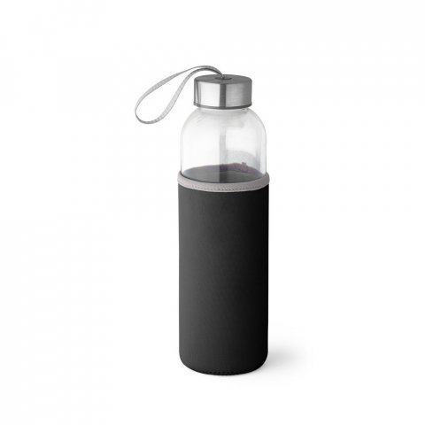 RAISE. Squeeze em vidro e tampa em a&ccedil;o inox com al&ccedil;a (520 mL) - Preto